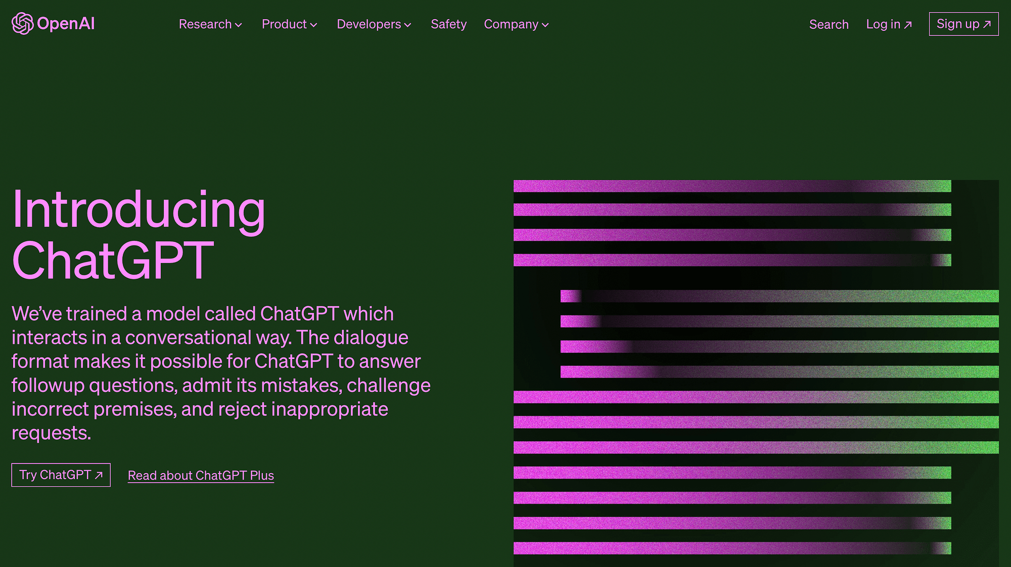 The ChatGPT website.