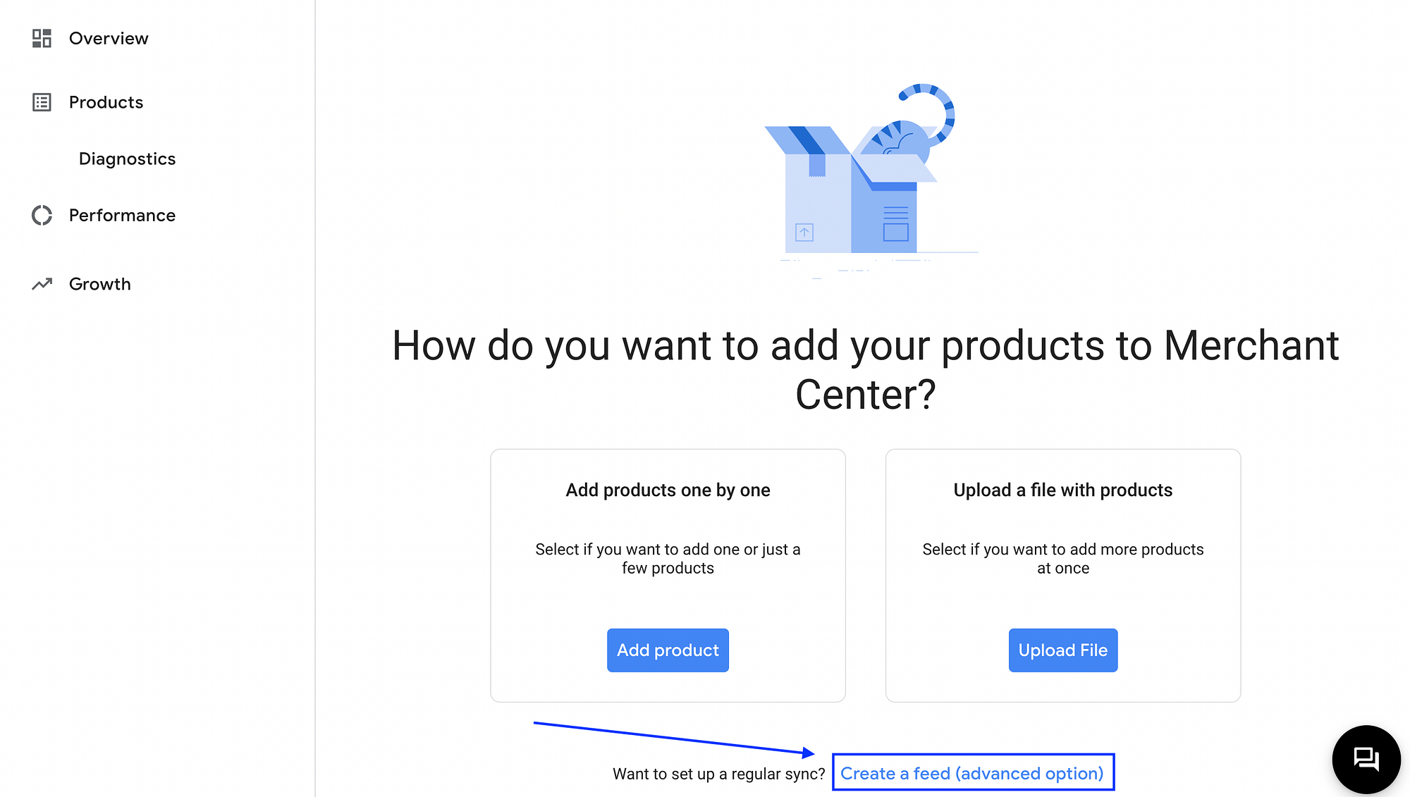 Create an advanced feed in the Google Merchant Center to add products to Google Shopping.