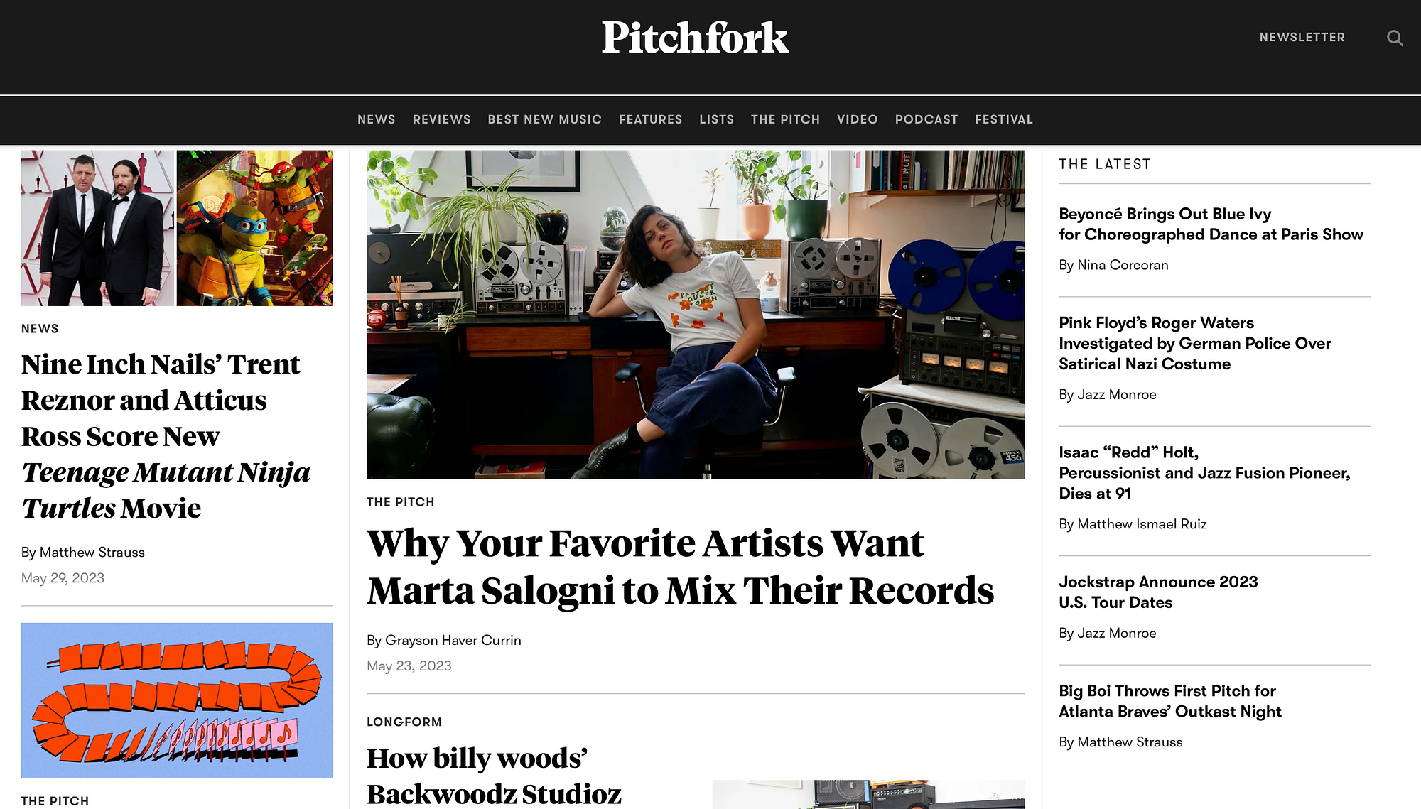 Pitchfork example of 90s web design.