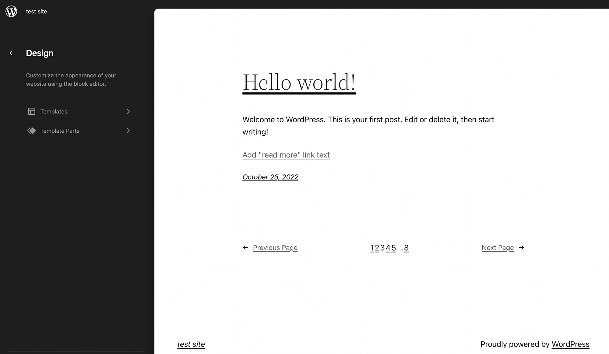 The WordPress Full Site Editor.