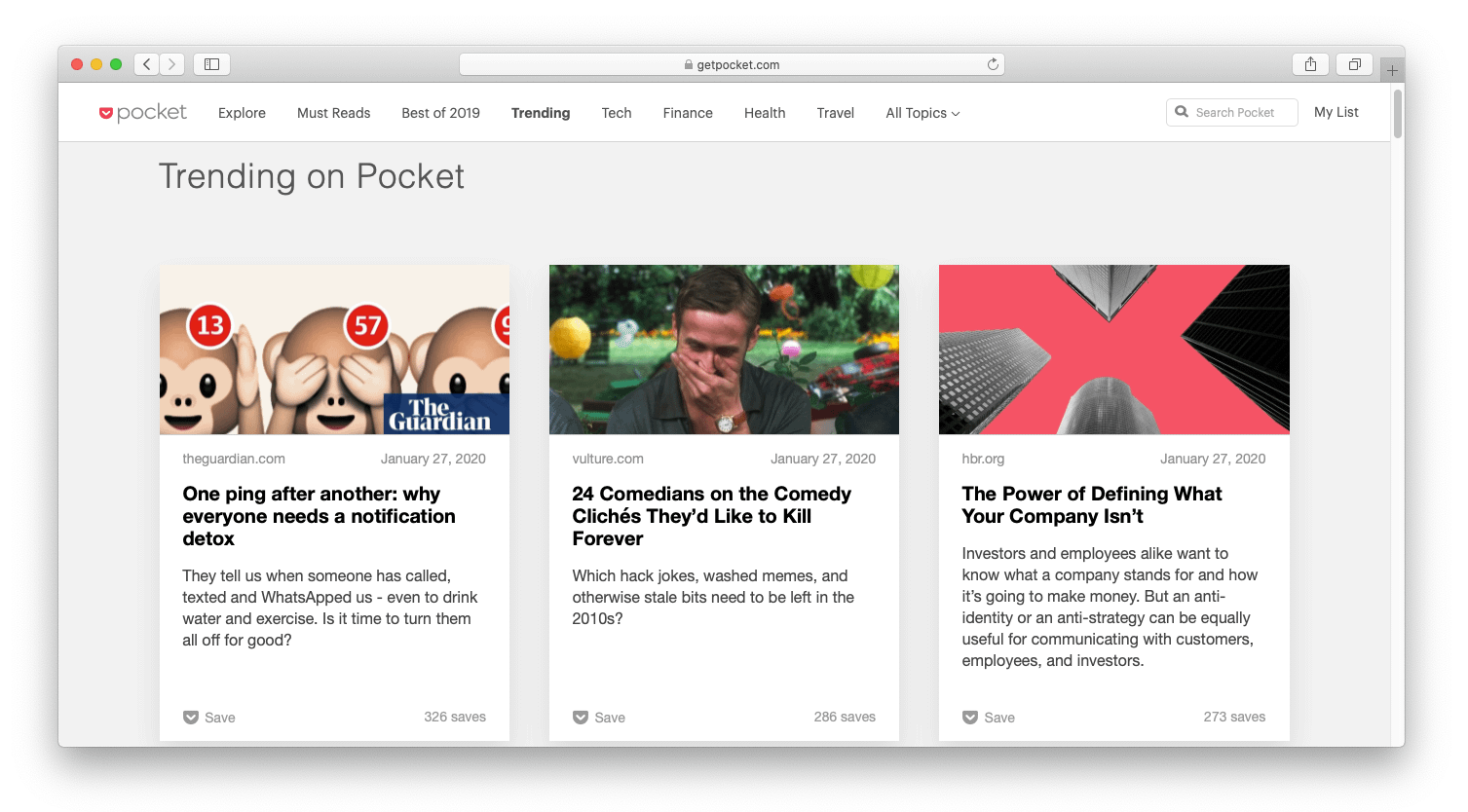 Follow trending news with Pocket