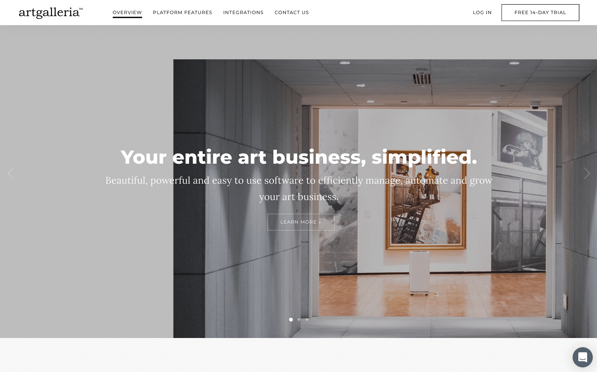 Create a Virtual Gallery: The Art Galleria website.