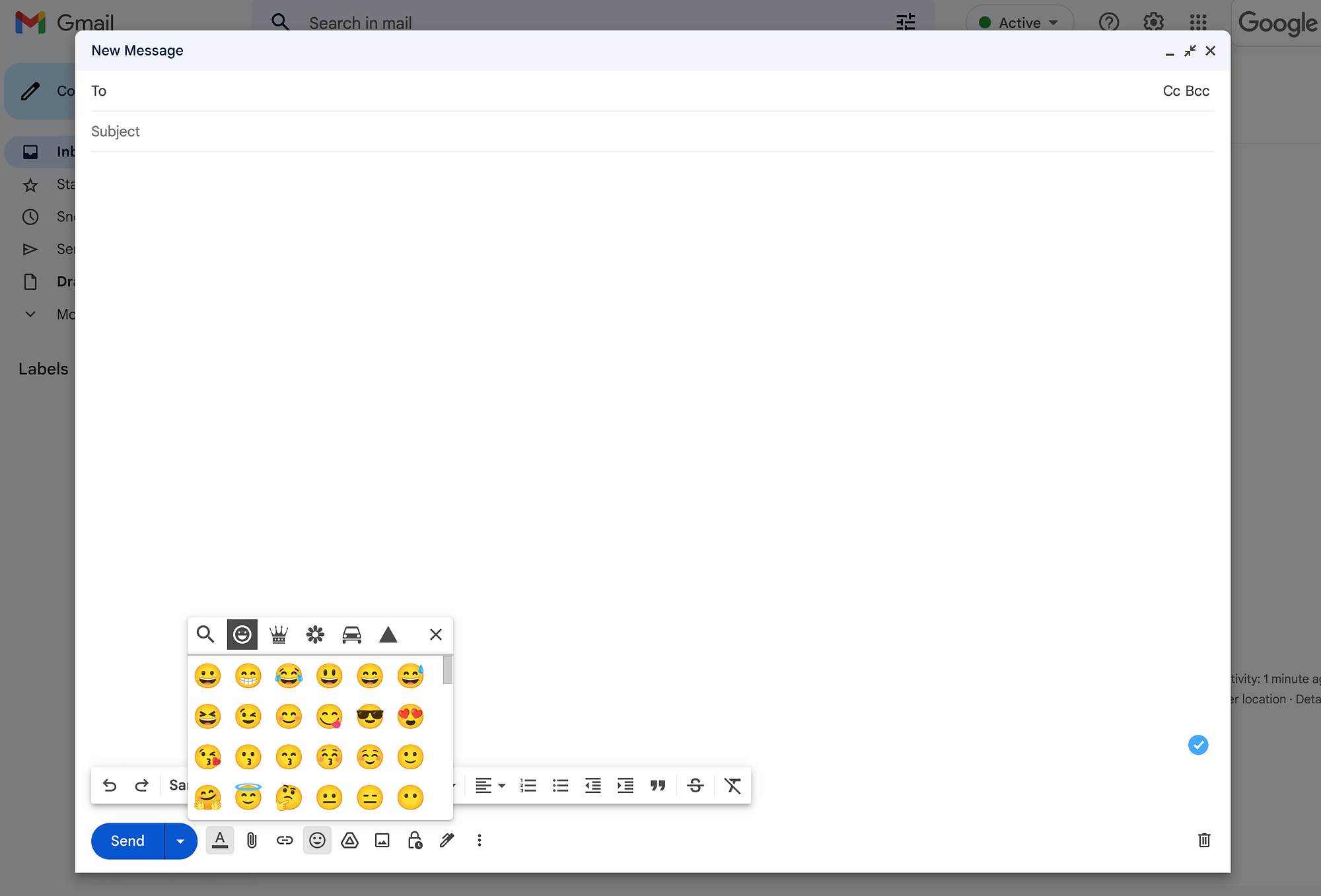 Add emojis to a mass email in Gmail.