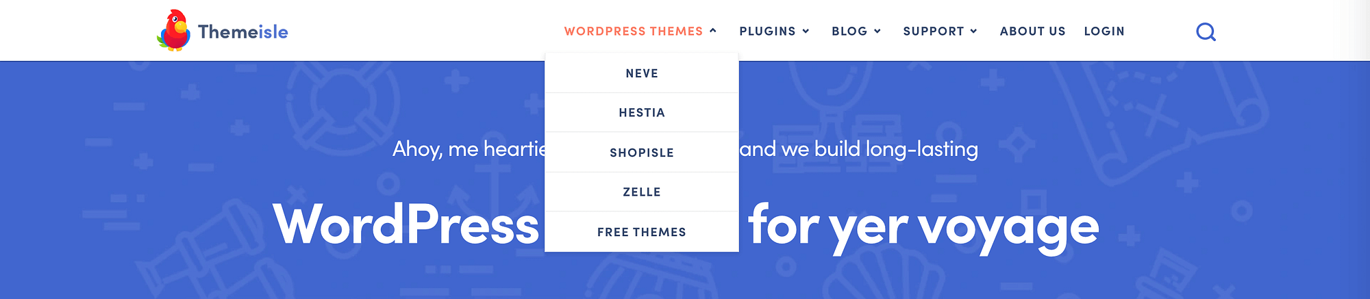 The Themeisle navigation menu.