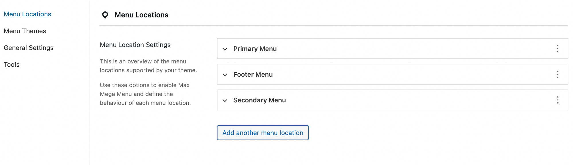 Edit a Menu on WordPress: Change menu locations.