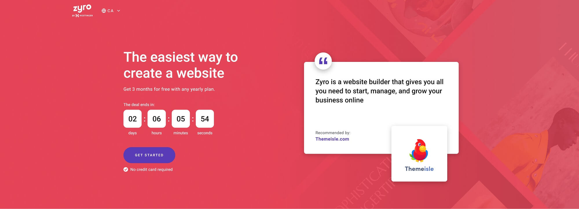 Zyro homepage