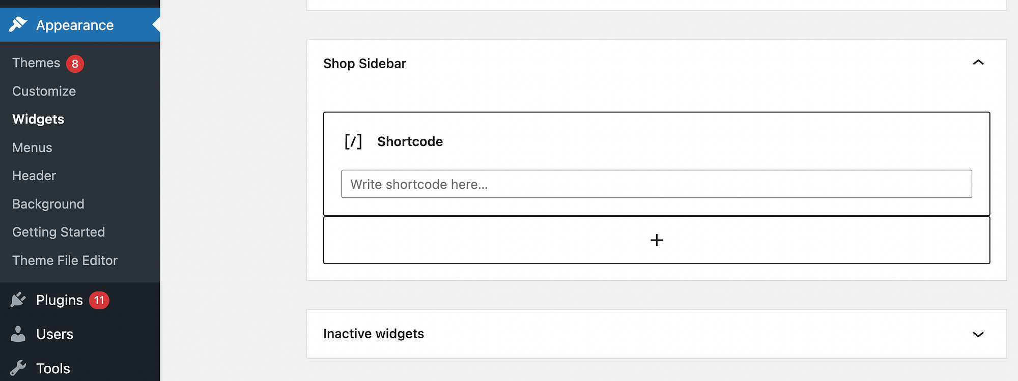 Use shortcodes in sidebar widget.