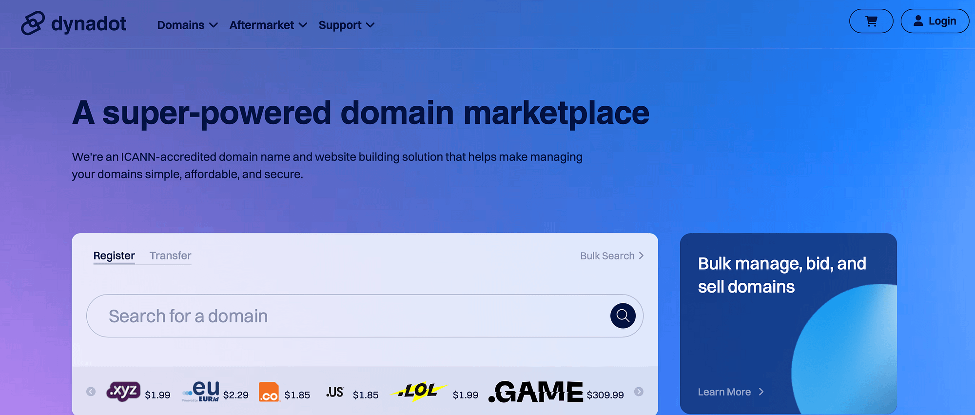 Dynadot is an ideal Google Domains alternative.