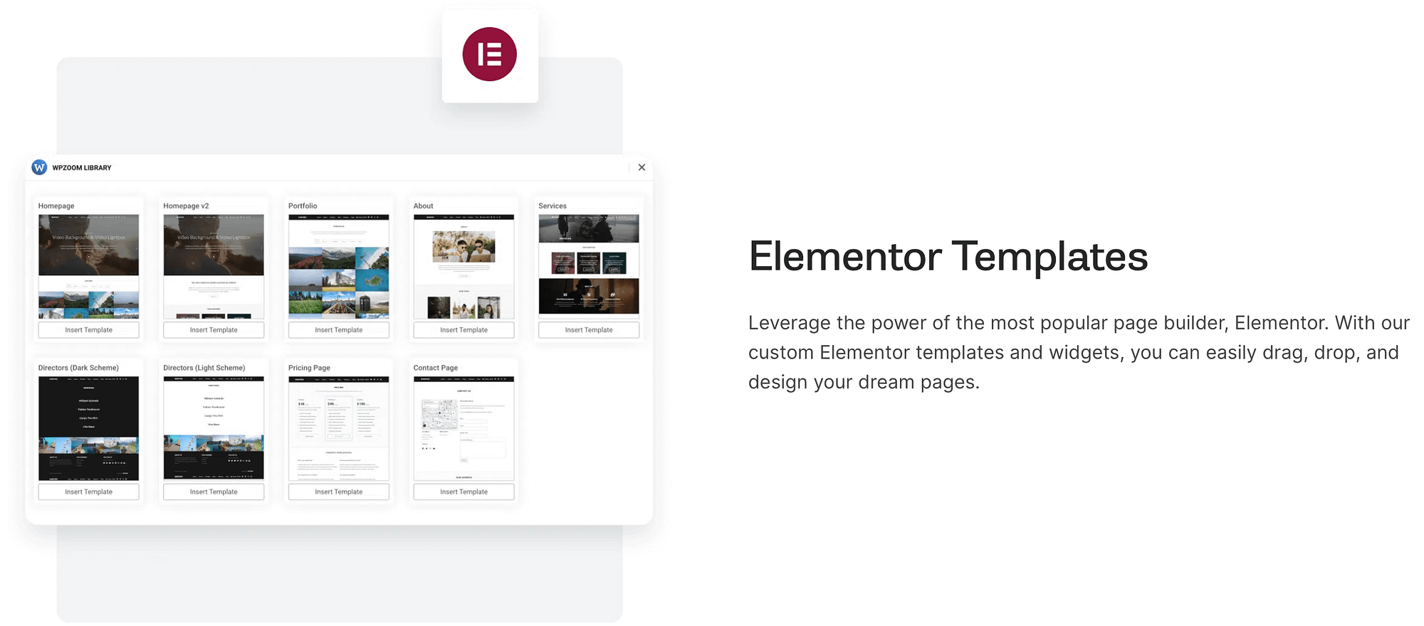Inspiro theme Elementor integration.