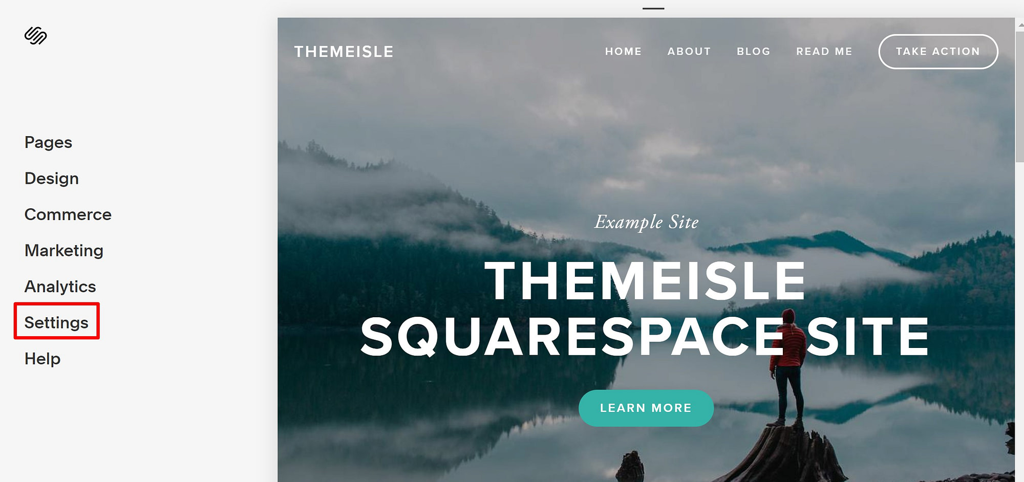 Squarespace settings