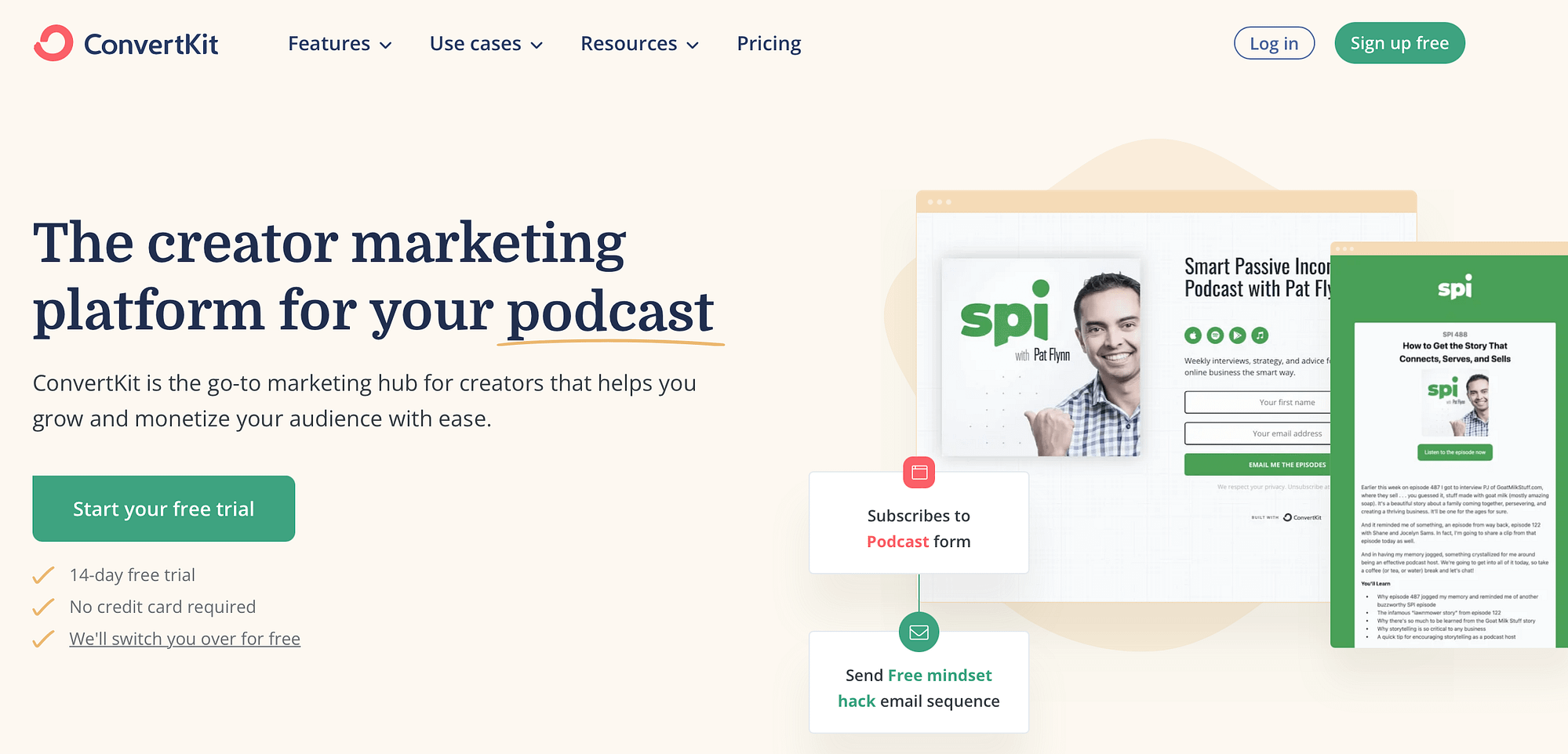 ConvertKit homepage.