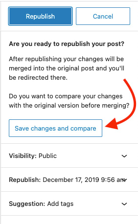 Using the rewrite and republish feature to duplicate a page in WordPress