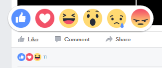 A screenshot of a Facebook reaction section.