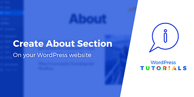 create a wordpress about section