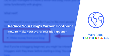 Reduce the carbon footprint of your WordPress blog