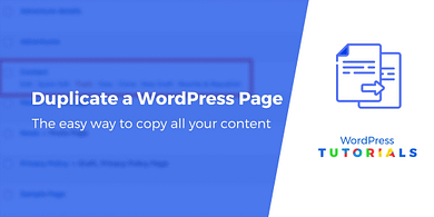 duplicate a page or post in WordPress