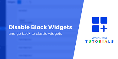 disable WordPress block widgets