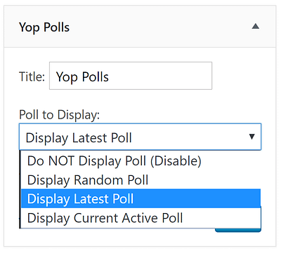 The widget poll options.