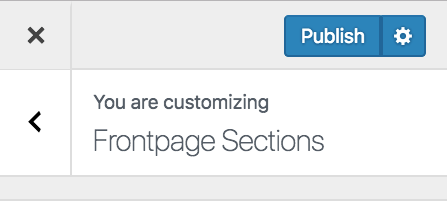 publish customizer.