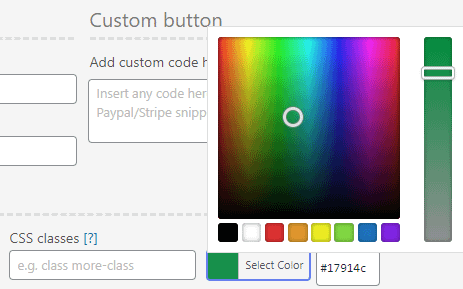 The Table color setting within the table creator.