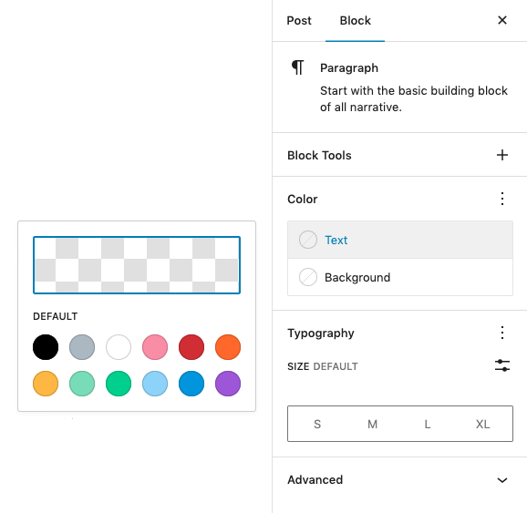 Customizing colors in the WordPress Block Editor
