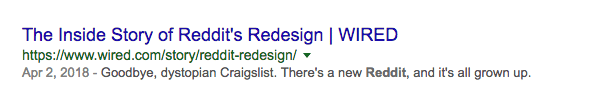 Wired meta description