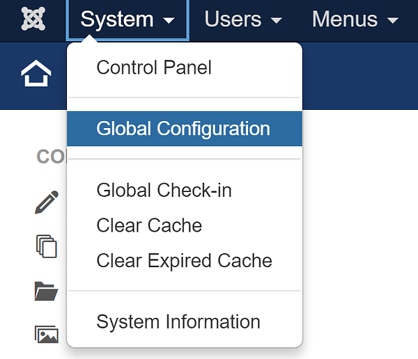 The Global configuration option.