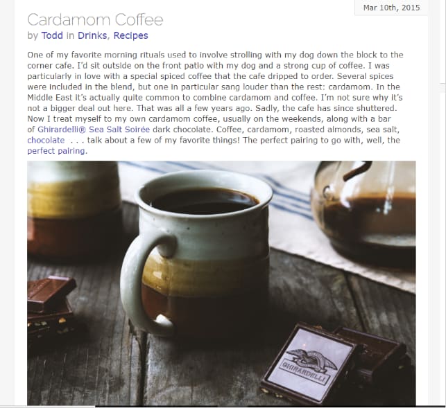 Sponsored Links - Cardamom Coffee Article Snapshot.