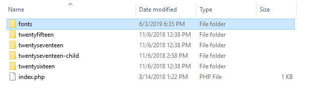 Setting up a dedicated folder in WordPress.