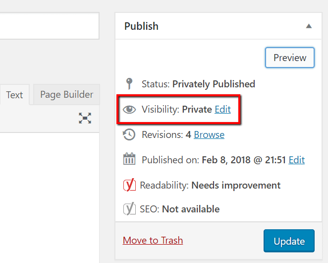 WordPress private posts - the backend