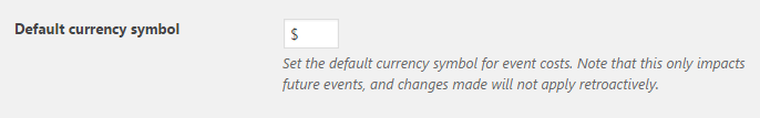 Changing the default currency for paid events.