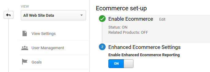 Enabling enhanced ecommerce tracking for WooCommerce.