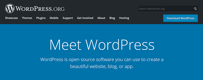 The WordPress website home page.