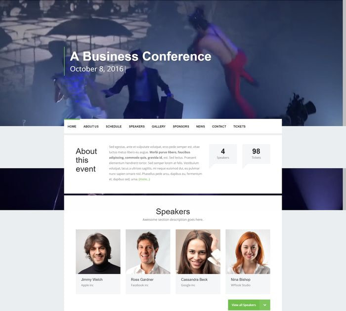 Event theme for WordPress.