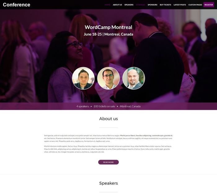 Conference theme for WordPress.