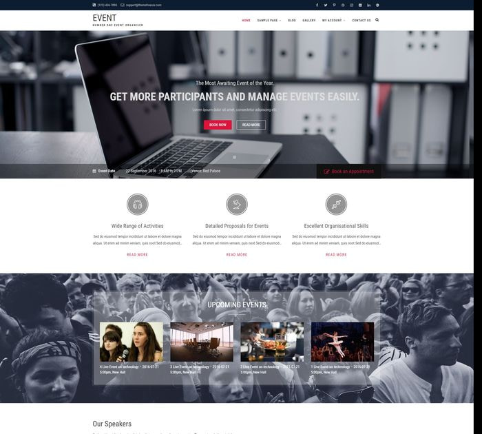 Event Free is among the best event themes for WordPress.