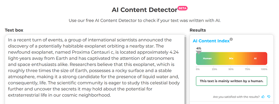 Crossplag AI Content Detector.