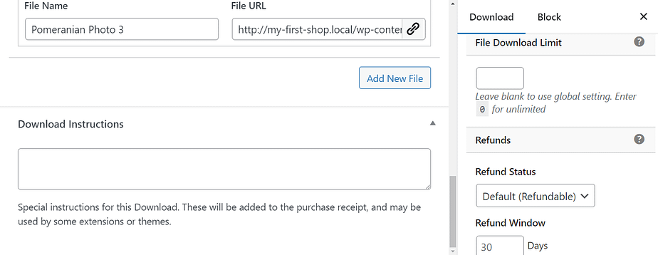 Configuring the download settings.