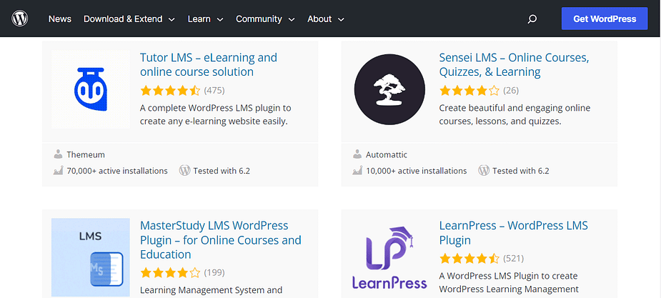 WordPress plugins for education sites.