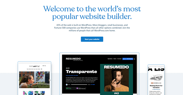 best personal website builders - WordPress.com