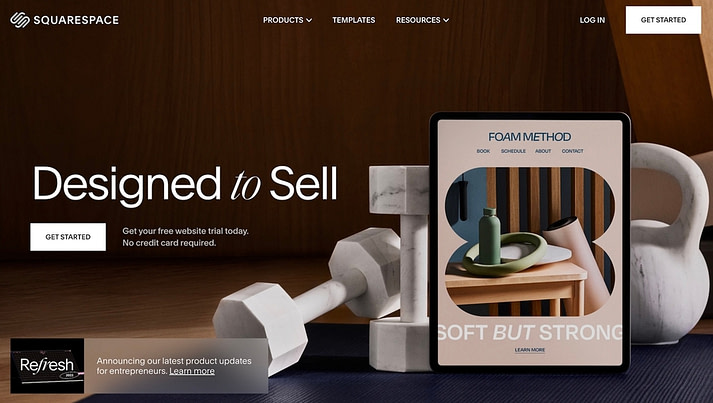 best personal website builders - Squarespace