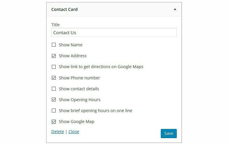 Business Profile Widget Configuration