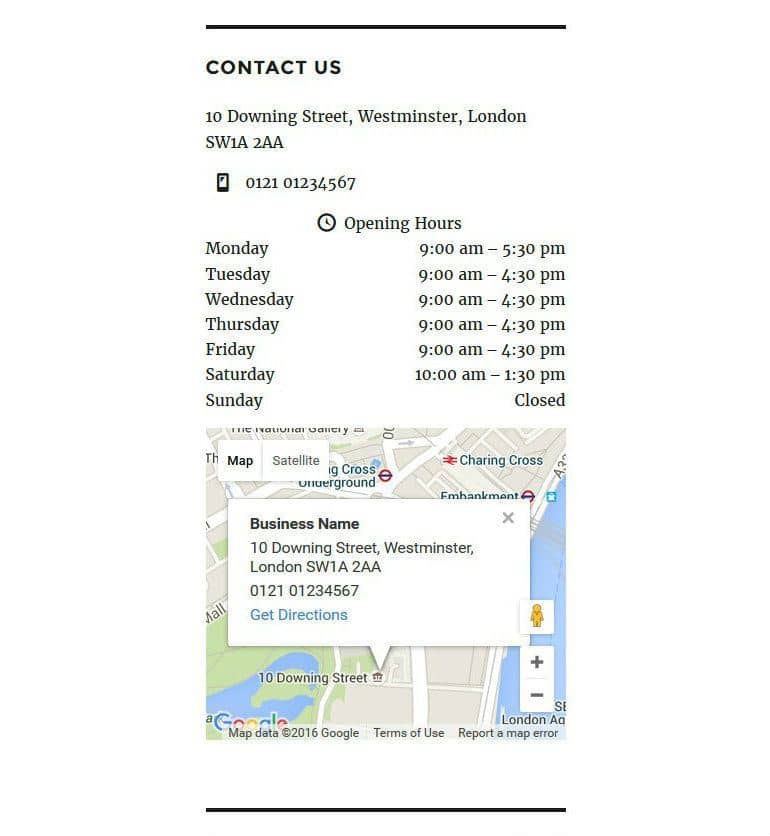 Business Profile Widget