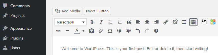 The option to add a PayPal button.