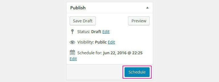 schedule upcoming posts in WordPress