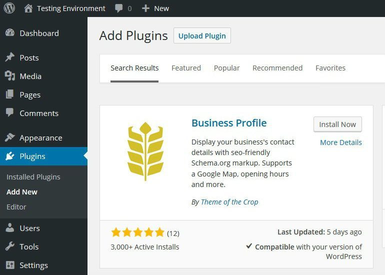 Install Business Profile Plugin