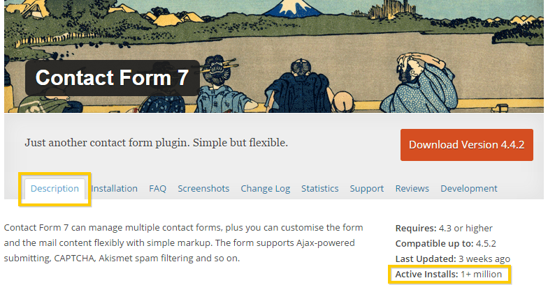 Viewing Contact Form 7's WordPress Plugin Active Installtions