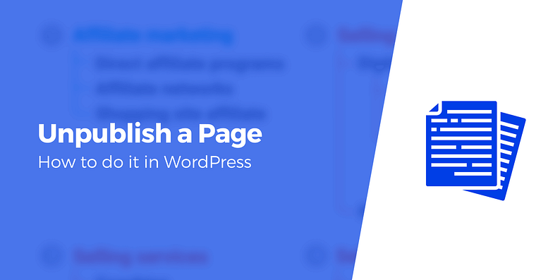 How to unpublish a page in WordPress