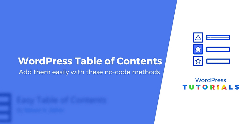 Table of contents WordPress