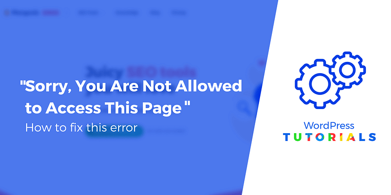 Sorry You Are Not Allowed to Access This Page